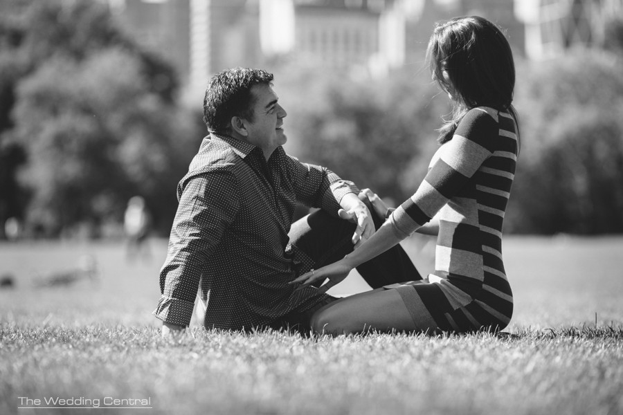 central park engagement photos in New York City by New York engagement photographer